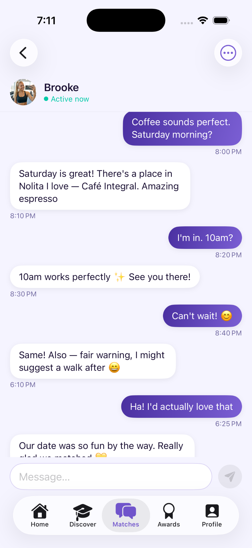 LoveJoy chat with a match
